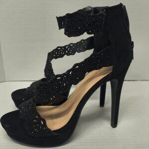Marco Republic Black 5" Strap Heels Women's Size 9